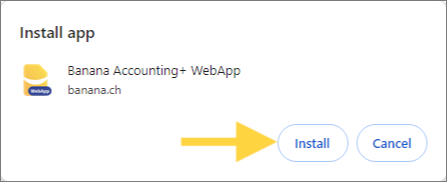banana webapp chrome installation