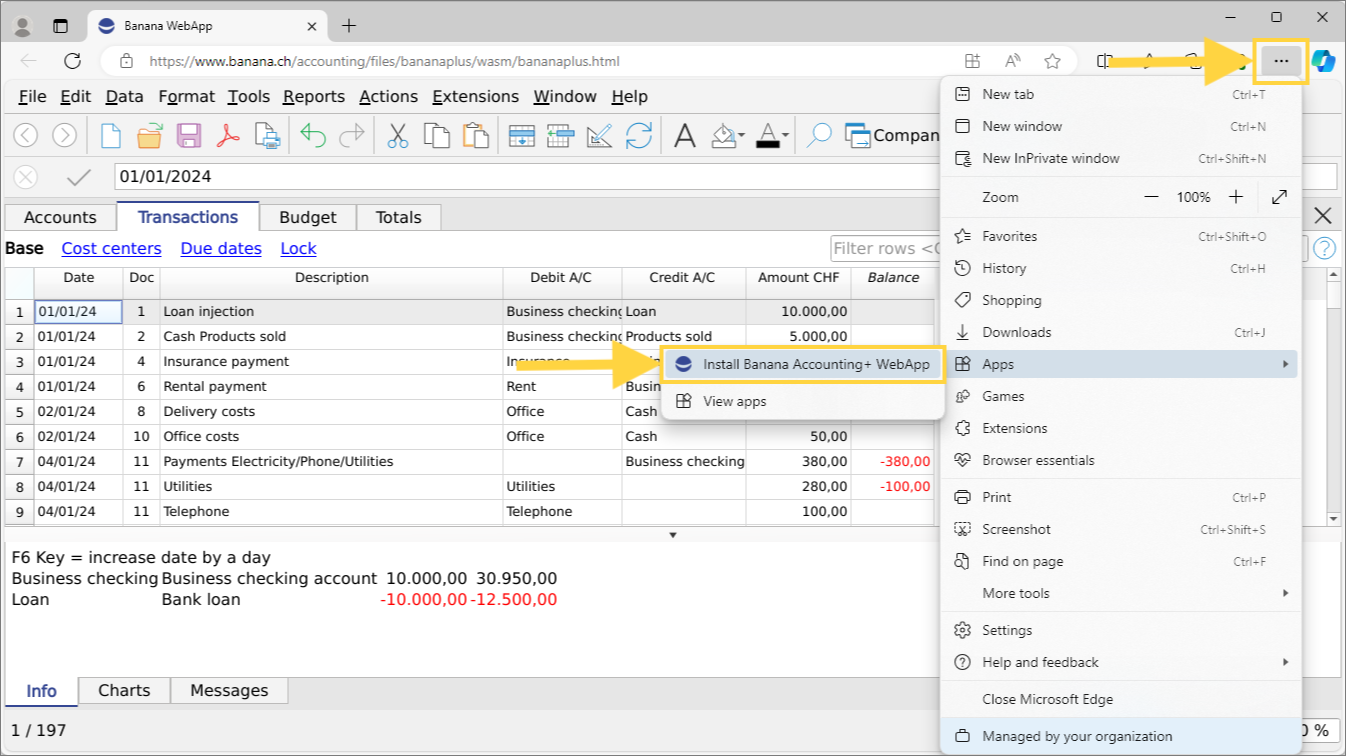 banana webapp edge installation