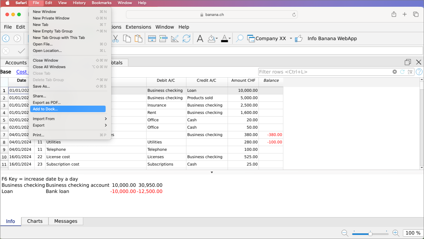 banana webapp safari installation