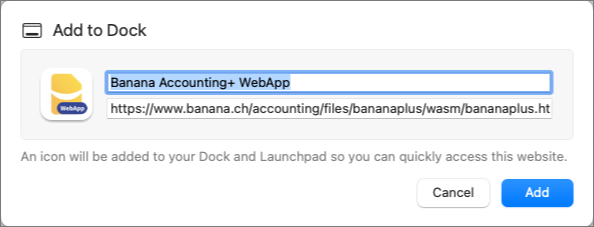 banana webapp safari installation