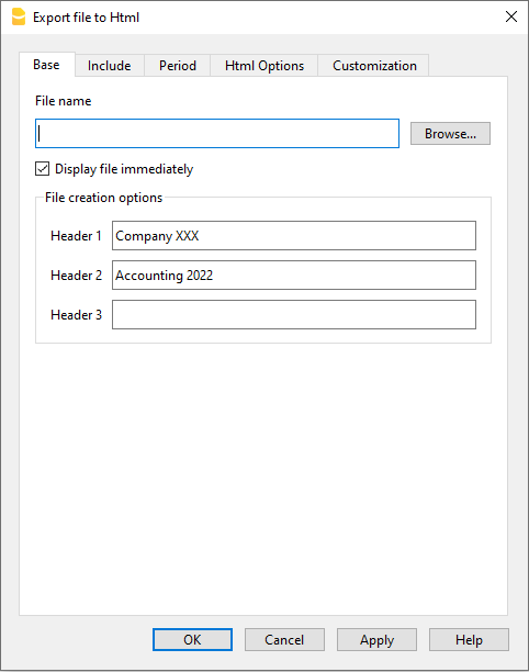 Datei aus Banana in Html exportieren