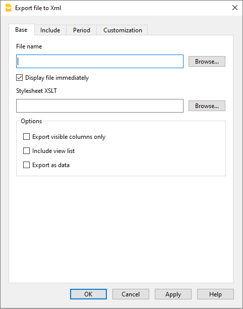 Datei aus Banana in Xml exportieren