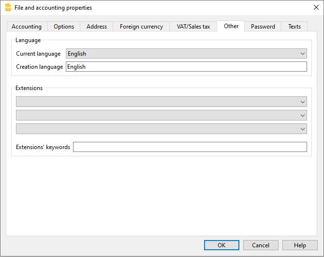 Dateieigenschaften, Registerkarte Verschiedene