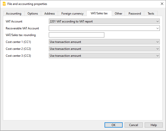Proprietà file, sezione IVA