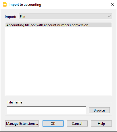 importa file da Banana Contabilità