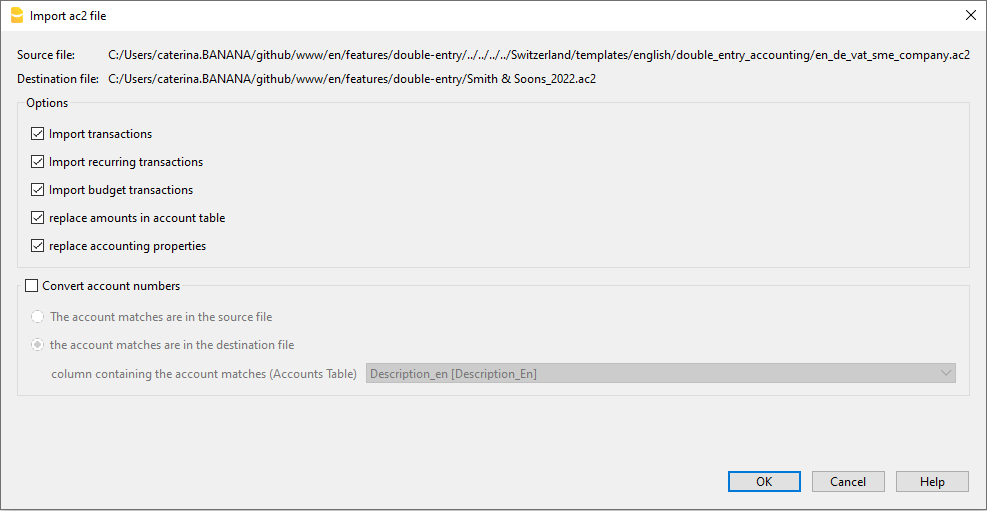 importa file da Banana Contabilità