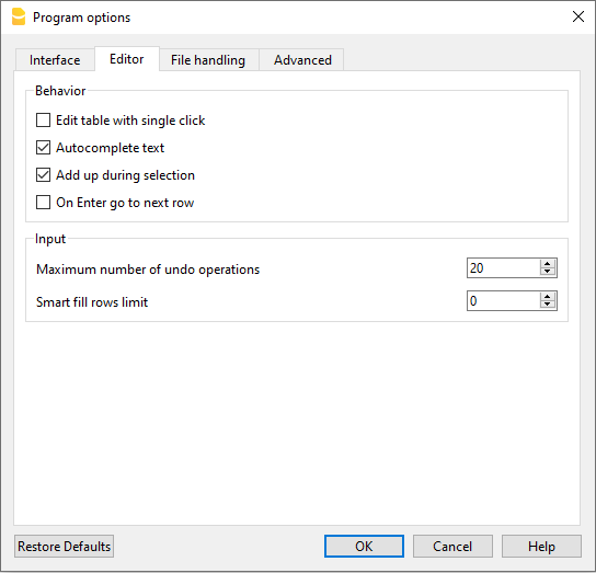 basiseinstellungen - editor
