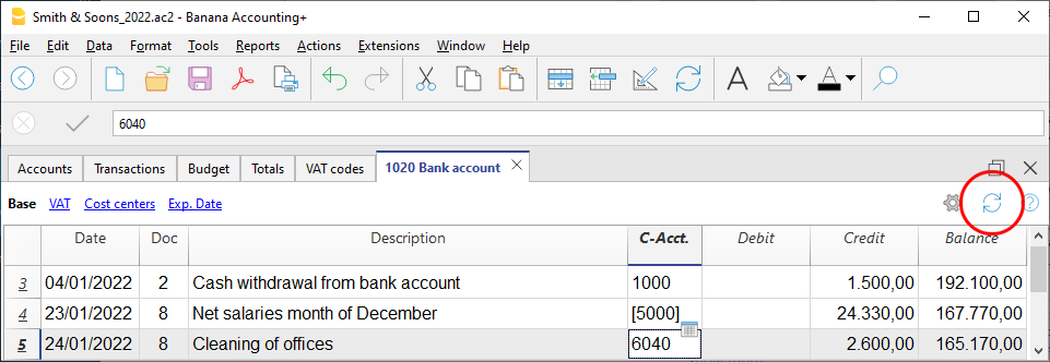 Tabellen aktualisieren
