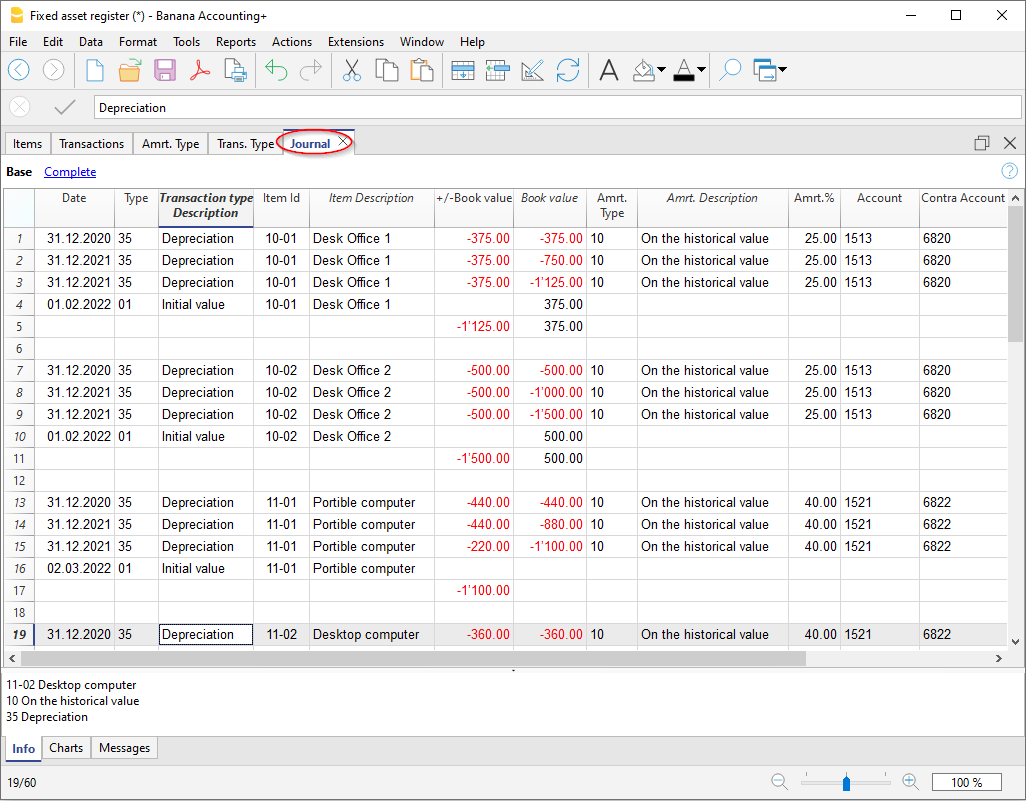 giornale registro beni ammortizzabili
