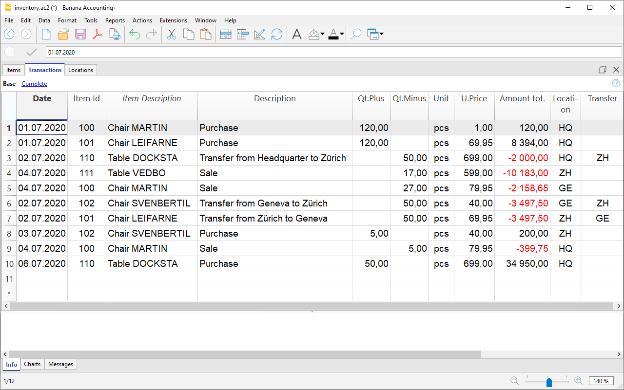 registrazione articoli di magazzino