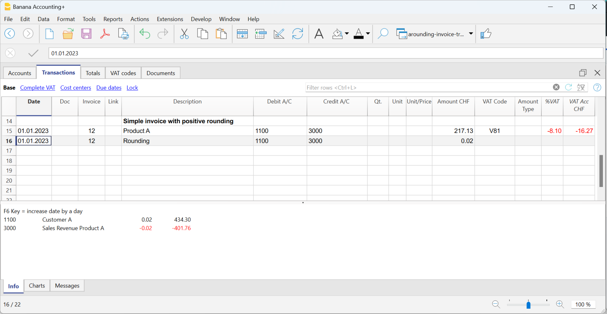 Rundungsdifferenzen positiv buchen