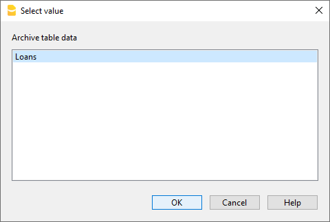 archivia Dati tabella