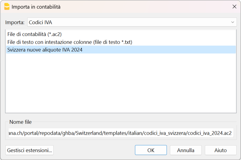 aggiornare codici IVA 2024