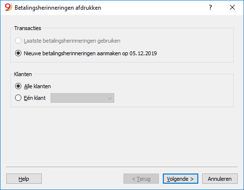 Image betalingsherinneringen eerste venster