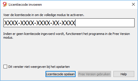 licentiecode invoeren