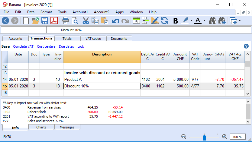 how to enter a discount in an invoice