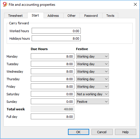 File properties timesheet for employees under contract