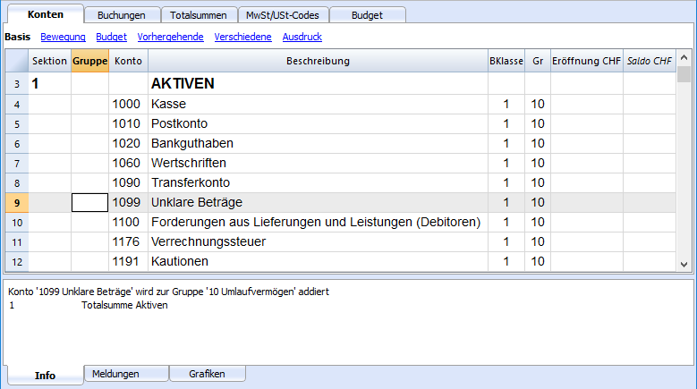 Neuen Kontenplan erstellen