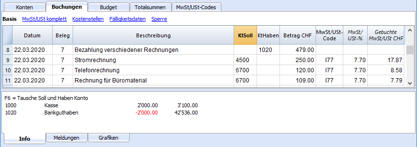 DB Sammelbuchungen mit MwSt