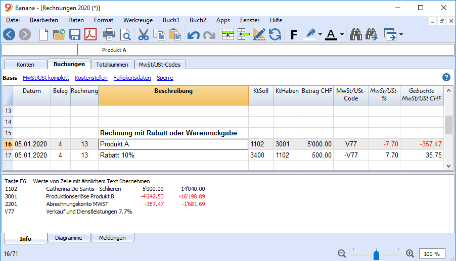 Rabatt mit MwSt buchen