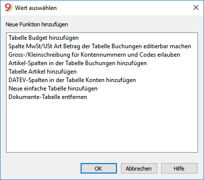 Neue Funktionen hinzufügen