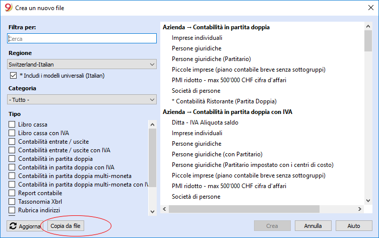 nuovo da file