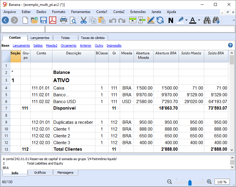 Tabela de Contas