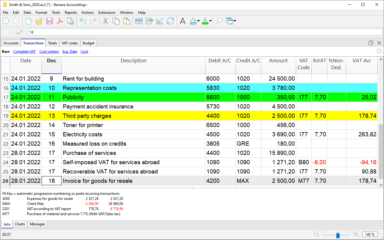 Registrazioni della contabilità doppia