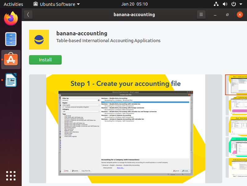 Banana Accounting on Ubuntu Store