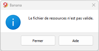 fichier de ressources n'est pas valide