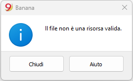 il file non è una risorsa valida
