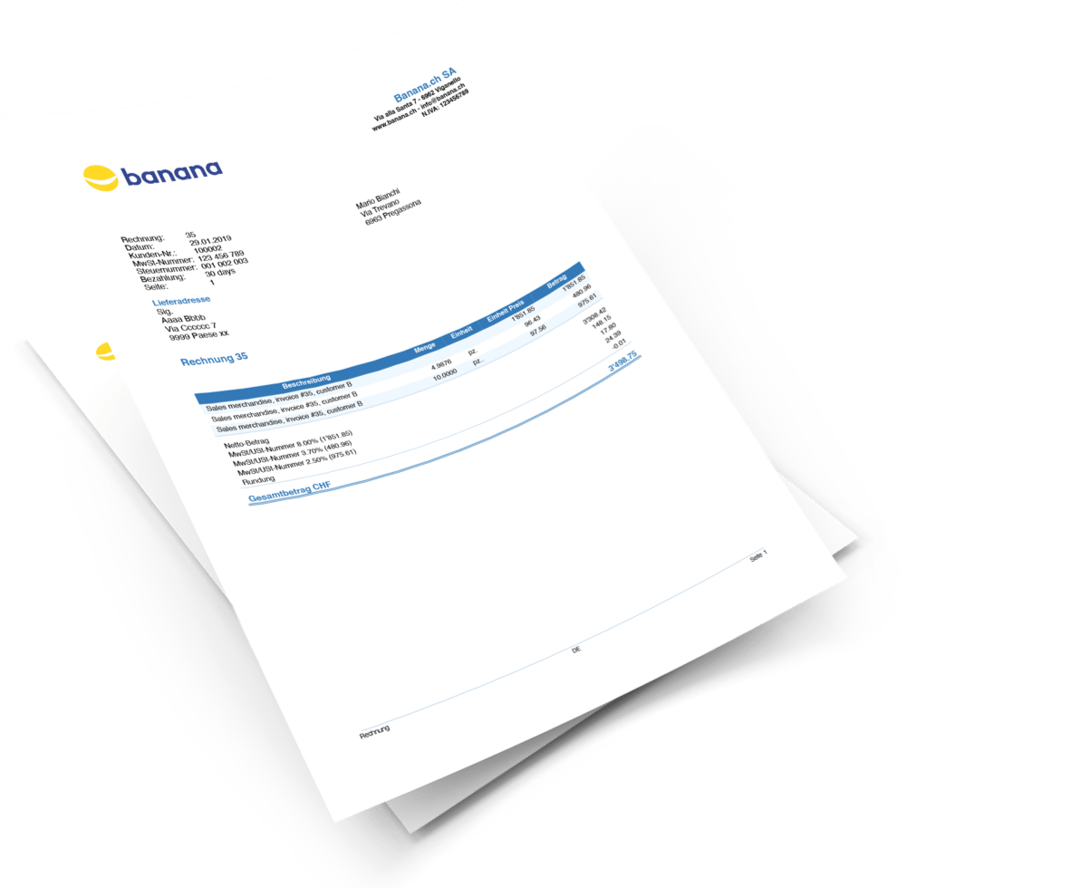 Banana Accounting Invoicing